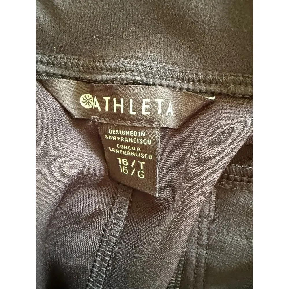 Athleta Endless Ankle Pants, Black, Size 16 Tall - Excellent